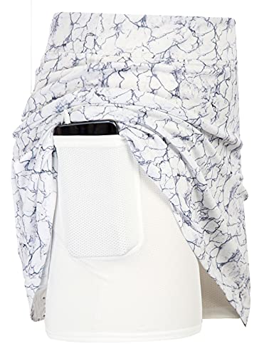 JACK SMITH Skort for Women Lightweight Activewear Skirt for Running Tennis Golf Workout Pickleball(Marble,M)
