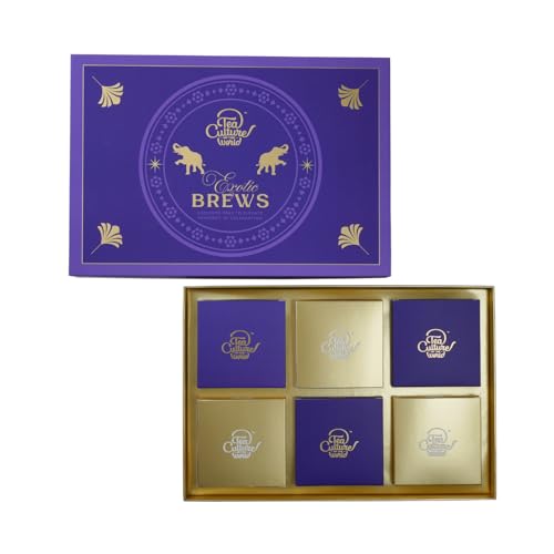 Image of Tea Culture of the World Exotic Brews - Luxury Tea Gift Set | 6 Premium Green Tea Blends | Royal Purple Gift Box - 25g*6