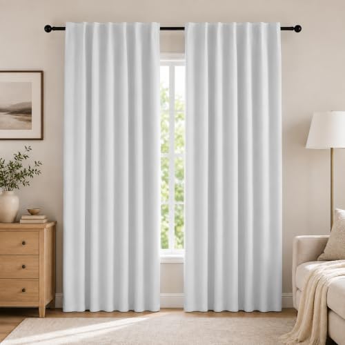 Deconovo Blackout Curtains for Bedroom, Living Room 63 Inch Long 2 Panels