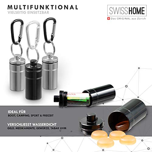 Taschenaschenbecher SwisHome Set (3 Stück) mit Karabiner