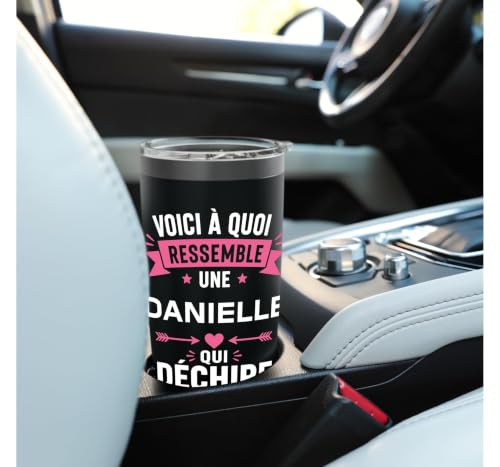 danielle citation blague personnalisé prénom Humour danielle Gobelet isotherme en acier inoxydable double paroi – vue 6