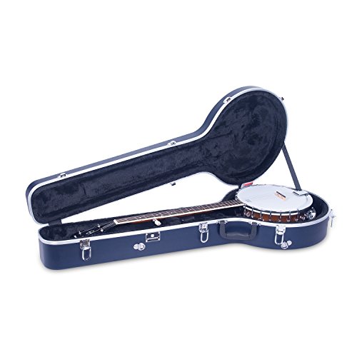 Crossrock CRA860BJBL ABS Molded Hardshell Banjo Case,Backpack Style,For 5-string Resonator/Gibson Tenor Banjo, Blue