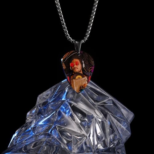 MunkiMix Collier Médiator de Guitare Personnalisé pour Homme Femme Charme Cool Rocher Style Gravé avec Texte/Photo Pendentif de Guitare en Acier Inoxydable Cadeaux pour les Amateurs de Musique (A2) – vue 3