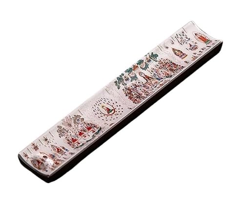 Vamior Painted Ceramic Incense Holder for Sticks Enamel Ash Catcher Tray(A2106)