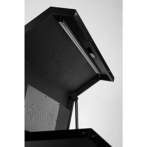 Husky Industrial 52 In. W X 21.5 In. D 15-Drawer Tool Chest And Rolling Cabinet Combo With Led Light In Matte Black #TOP1