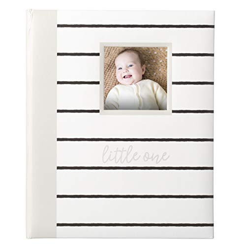 Kate & Milo Modern Milestone Baby Memory Book, Gender-Neutral Keepsake Babybook, Baby’s First Year Babybook Milestone Keepsake for New and Expecting Parents, Gray Stripes
