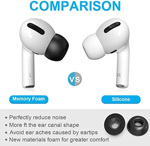New bee AirPods Pro Replacement Earbuds Memory Foam Replacement Ear Tips 6 Pairs Earbuds with Case for Airpods Pro (2nd generation) (SML) (Memory foam)