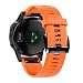Produktbild Für Garmin Fenix 5X/5X Plus/Fenix 3/3 HR Armband, Colorful 26mm Soft TPU Wechselarmband Sport Ersatzarmband Uhrenarmband für Garmin Fenix 5X/5X Plus/Fenix 3/3 HR (Orange)