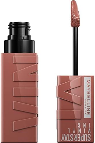 Maybelline Super Stay Vinyl Ink Longwear No-Budge Liquid Lipcolor Makeup, Highly Pigmented Color and Instant Shine, Punchy, Nude Lipstick, 0.14 fl oz, 1 Count