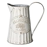 Fauevav Galvanized Pitcher Antique Watering Can Retro Jug Metal Vase Rustic Vintage Primitive Pitcher Farmhouse Country Plant for Home Office Decor, 8.0”