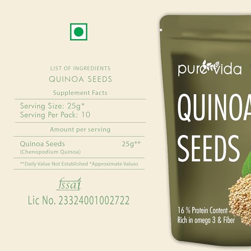 Image of Purevida Premium Quinoa Seeds 200g | 100% Wholegrain Superfood | High in Protein, Fiber & Essential Nutrients | Gluten-Free Ideal for Weight Management | Perfect for Salads, Breakfast & Healthy Meals