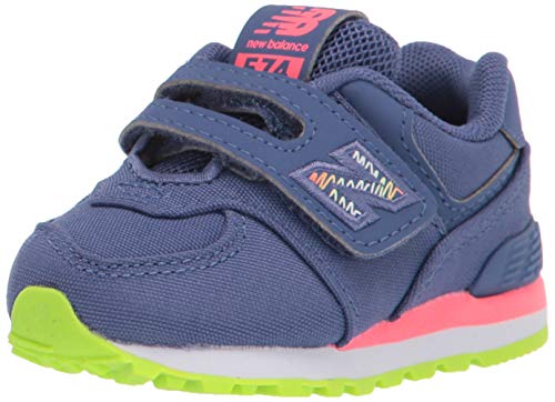 New Balance Kids 574 V1 Scribble Hook and Loop Sneaker, Magnetic Blue, 8 Wide US Unisex Toddler