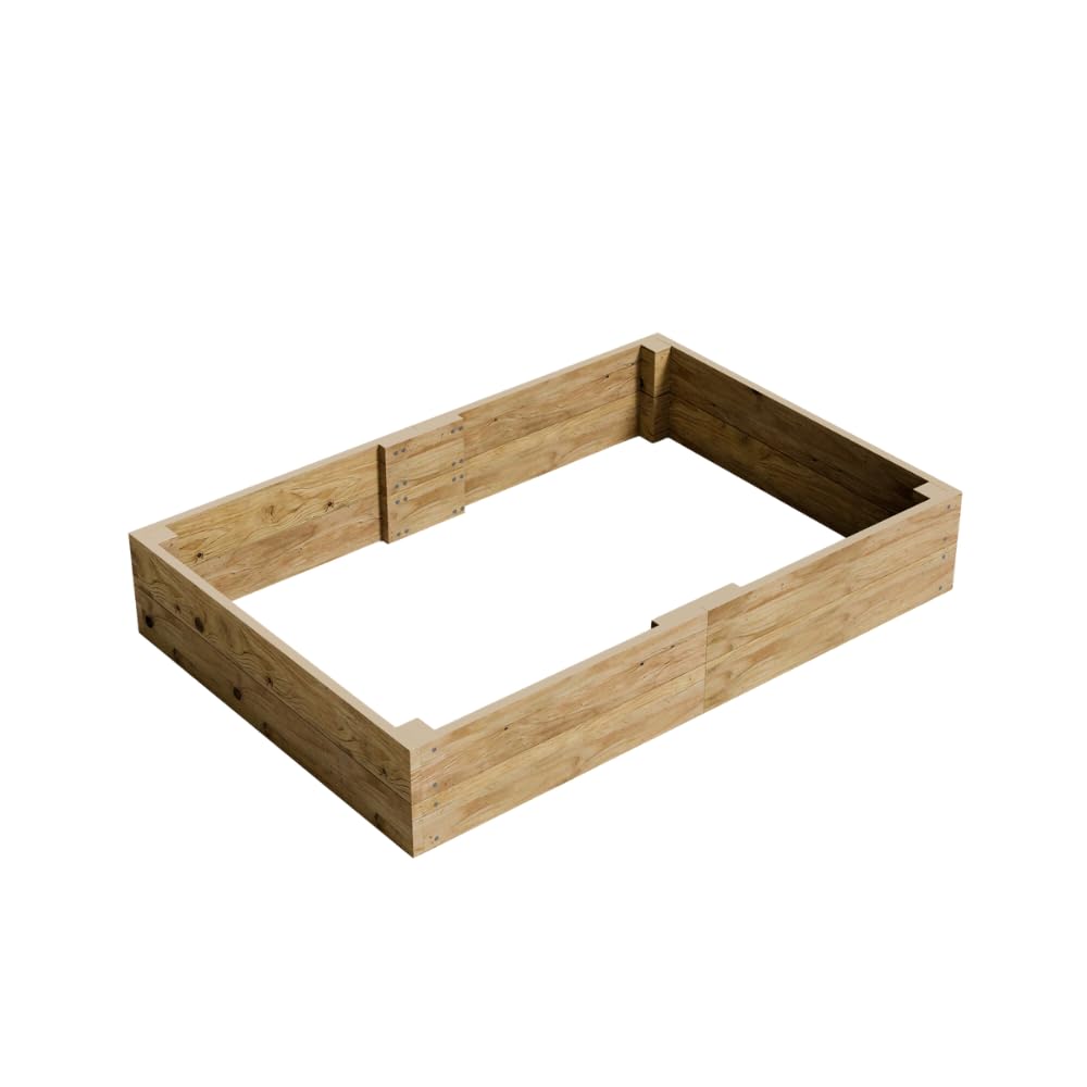 Conka Garden - Wooden Raised Bed Kit - Large Garden Planters for Vegetables, Herbs, Flowers – Start Growing Plants Earlier & Better - Durable & Resistant FSC Treated Timber 30cm H, 120cm x 180cm