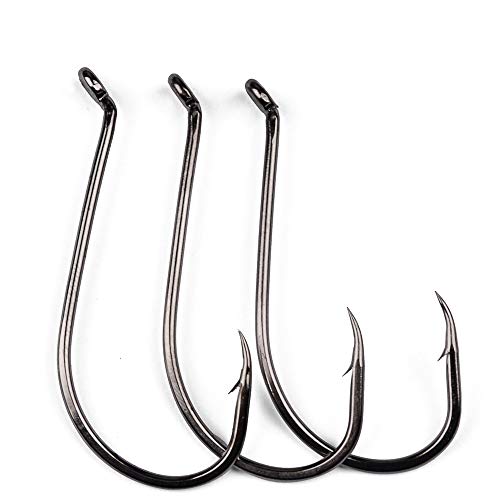 PROBEROS Fishing Hooks Extra Strong Stainless High Carbon Steel Jigging Jigs Big Large Bait Fish Hook Saltwater Circle Hooks Size 1/0-13/0 20pcs/Pack