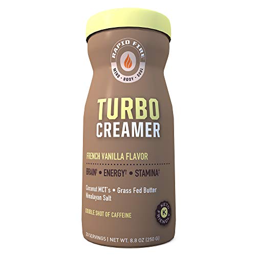 Rapid fire Turbo Creamer, French Vanilla Flavor with Shot of Caffeine, Coconut MCTs