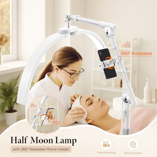 LIONVISON Lash Light for Eyelash Tech: Foldable Half Moon LED Lamp with Phone Holder for Eyelash Extension - Lash Artist Tech Tattoo, Esthetician by LIONVISON - Image 7