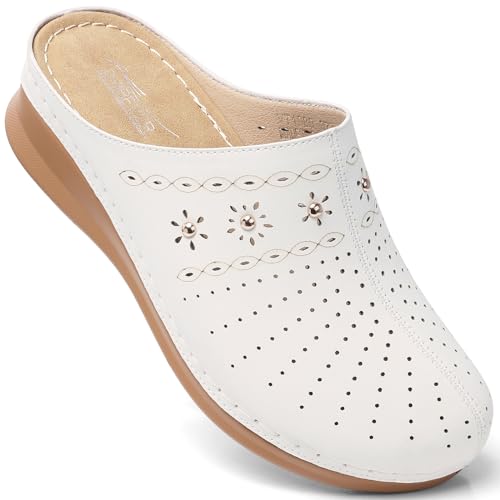 Image of SHIBEVER Clogs for Women Mules Comfortable: Slip On Closed Toe Casual Shoes | Cushioned Footbed All-Day Comfort Non Slip Platform Dress Shoes Breathable Upper for Walking Work Business Office Travel