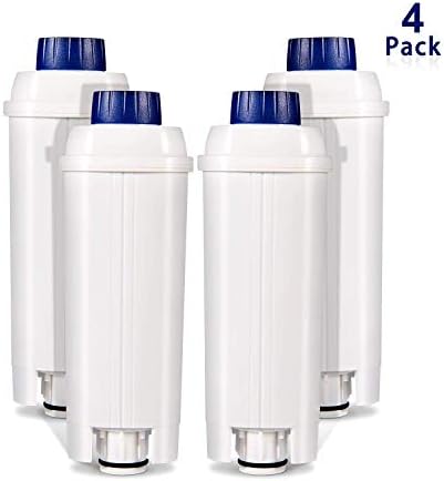 Coffee Machine Filter for Delonghi Filter DLSC002 with Activated Carbon Softener, Rhodesy Water Filter Compatible with De'Longhi ECAM, Esam, ETAM, BCO, EC. (Pack of 4)