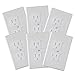 6-Pack Safety Innovations Self-closing (1Screw) Standard Outlet Covers - An Alternative To Wall Socket Plugs for Child Proofing Outlets (White)