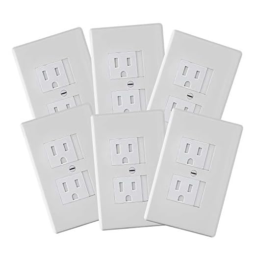 6-Pack Safety Innovations Self-Closing Outlet Covers (For Center Screw Outlets Only) - Measures 3"Wide x 4.75"High-An Alternative To Wall Socket Plugs for Child Proofing Outlets, (1-Screw), (White)