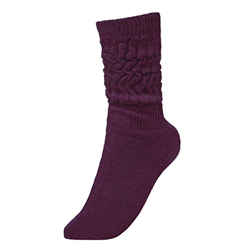 BRUBAKER Womens or Mens Fitness Workout Slouch Socks Gym Purple EU 35-38 / US 4-7