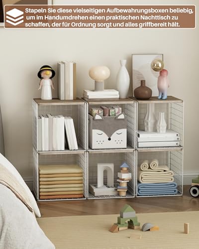 UMDONX 4 Stück Schrank Organizer Faltbar & Stapelbar, Multifunktionale Aufbewahrungsboxen für Kleiderschrank, Küche, Wohnzimmer, Waschküche (Weiß)