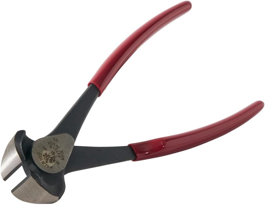 Klein Tools D232-8 End-Cutting Pliers, High-Leverage Wide Throat Clearance with Extended Handles for Longer Reach, 8-Inch