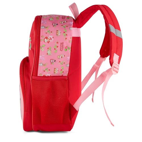 Image of AI ACCESSORY INNOVATIONS Strawberry Shortcake Backpack for Girls Bookbag featuring Strawberry Shortcake & Custard, 15 Inch School Bag, Pink