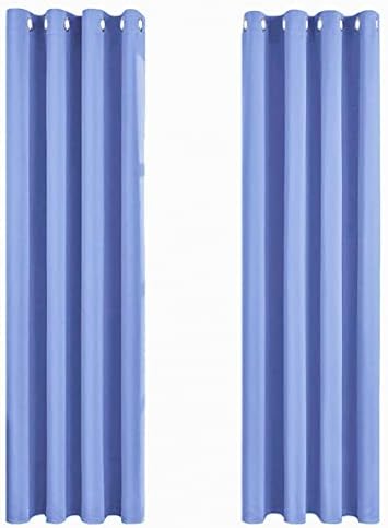 MRTREES Blackout Curtains Bedroom 54 Drop 2 Panels Light Grey Eyelet Thermal Curtain for Living Room Soft Texture Window Treatments for Kids 46x54 Inch 117x137 CM