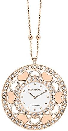 Boccadamo Collana-orologio in bronzo placcato placcato oro rosa con cuori  in Swarovski TL009 : Amazon.it: Gioielli