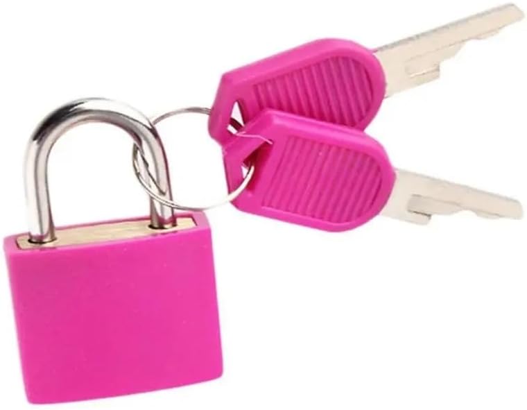 23MM Coloured Small Mini Suitcase Padlock Cabinet Door Bookbag Home Ornament Luggage Lock Travel Supplies 1Pcs(23mm Rose red)