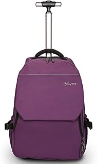 19 inches Large Storage Multifunction Waterproof Travel Wheeled Rolling Backpack by HollyHOME, Purple