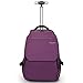 19 inches Large Storage Multifunction Waterproof Travel Wheeled Rolling Backpack by HollyHOME, Purple