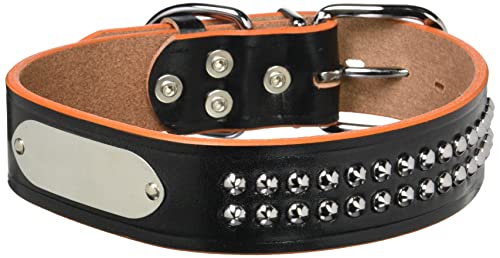 ONS 強力一枚皮平首輪 #36 黒 (大型犬)