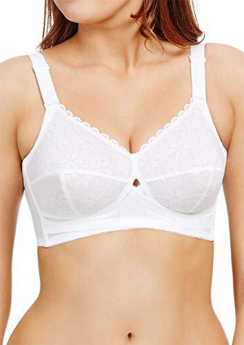 Pretty Polly Women's Classic Full Cup Bra, White (White), 48C #TOP18