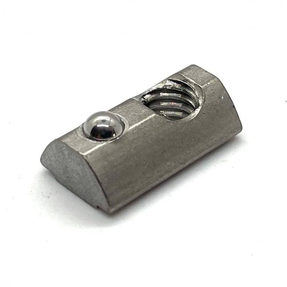 15 Series 1/4"-20 Stainless Steel Self-Aligning Roll-in T-Nuts with Ball Spring (25-Pack) – 8020-Compatible T Slot Hardware for Aluminum Extrusion