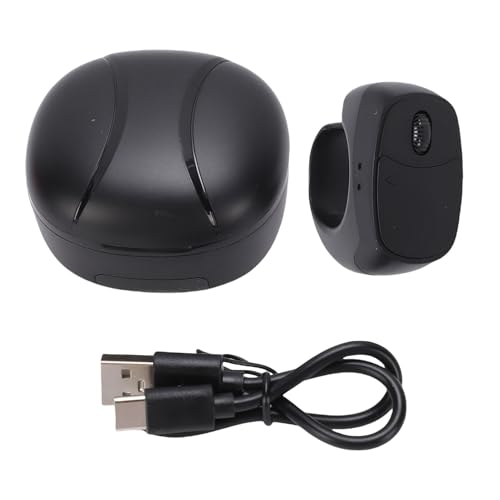 Bewinner Bluetooth Camera Remote Control, Scroll Wheel Wireless Page Turner with LED Display and Charging Case, for Phone Tablet Selfie Video Recording (Black)