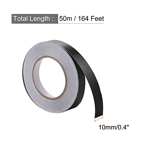 Image of Aluminum Foil Tape Adhesive Metal Tape, [for Sealing Patching Hot Cold HVAC, Duct, Pipe Insulation] - 3 /8 inch /164ft /2.8 Mil /Black