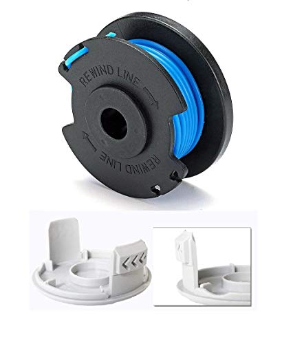 AC14RL3A String Trimmer Replacement Spool Line Suitable for Ryobi One+18v, 24v, 40v Cordless Trimmers,0.065\" Auto Feed Cordless Weed Eater Spools Line with AC14HCA Cap Covers Parts(8 Spools, 1 Cap) - Thumbnail 5