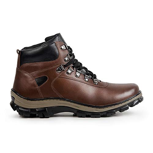 Bota Coturno Adventure Masculina Stefanini Couro Legítimo Marrom Claro (38)