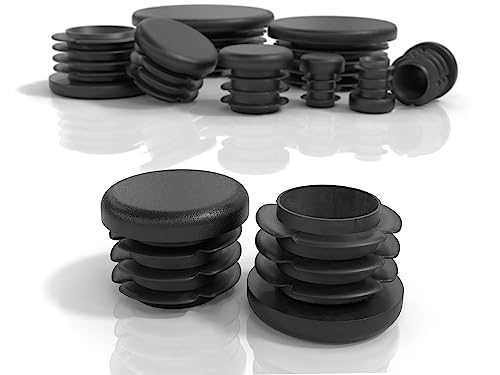 Pd Tapones 35mm Para Tubo Redondo Plástico Pe Negro Para Acero, Acero Inoxidable, Aluminio Y Perfil De Aluminio 20 Piezas