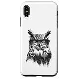 フクロウ 野生動物 森 鳥 動物 好き 男性 女性 モチーフ アート スマホケース iPhone XS Max 用