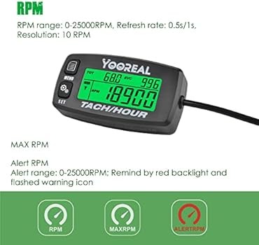 Contaore Digitale Yooreal - Termometro Acqua/Olio, Contagiri RPM, Avvisi Temperatura Per Moto E Mini Bike - Foto 10