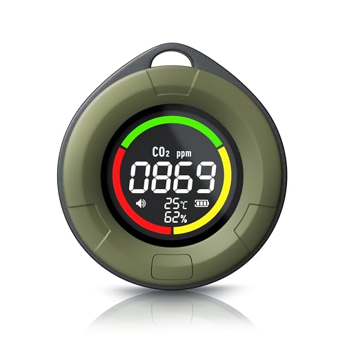 Image of Brandson CO2 Detector Co2 Monitor Carbon Dioxide Detector Alarm Co2 Sensor Digital USB up to 100 hours autonomy Indoor Air Quality Sensor Monitor with Temperature Humidity for Home Office Gym Car