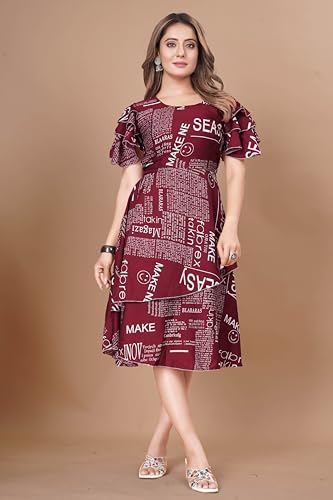 Image of Women Floral Print Sleeve Layred Dress