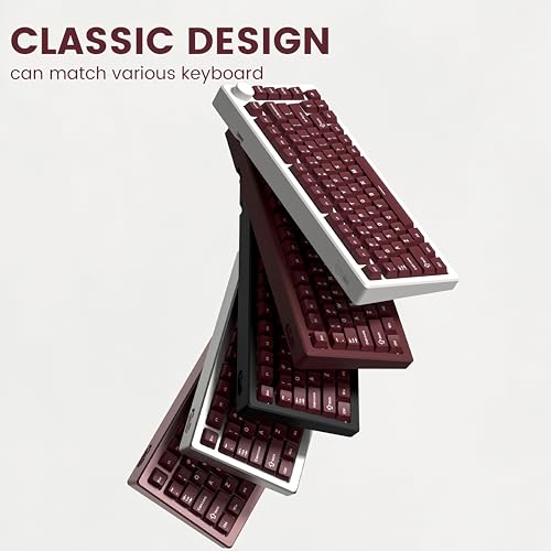 Image of dagaladoo Double Shot PBT keycaps Set,Dark Red Keyboard caps,Cherry Profile Keycaps 60 65 75 100 Percent,126- Key Custom keycaps for Mechanical Keyboard Gaming(61 /64 /68 /84 /87 /100 /104 /108)