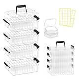 VANSUNS Bead Organizer Box 120 Pcs, 4-Tier Large Capacity Stackable Bead Storage Containers, Portable Plastic Craft Organizers for Jewelry Making, Bracelets, DIY, Nail Art Charms