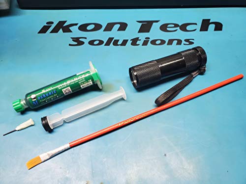 Mechanic PCB BGA UV Curable Solder Mask Masking Repairs Paint Paste 10ml /w Syringe Plunger UV LED Light & Brush Green