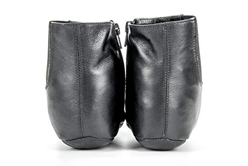 Genuine Halal Leather Zipper Khuffain | Sunnah Khuff Socks for Mosque, Black, Shoe Size: US4