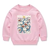 [NCWSDW] ドラえもん 子供服 春秋 スウェット 長袖 クルーネック 男の子 女の子 綿100% キッズ 薄手 カジュアル 小学生 トップス プレゼント ピンク 110CM